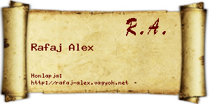 Rafaj Alex névjegykártya